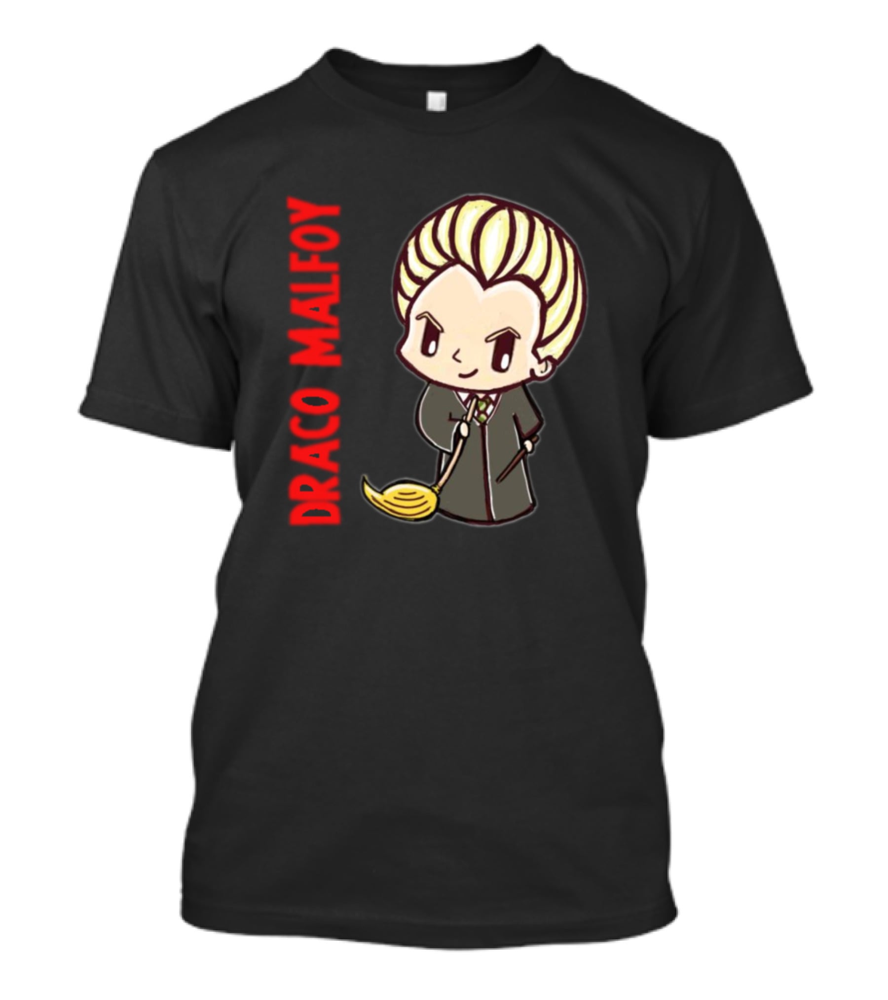Draco Malfoy Chibi Character With Broom T-Shirt