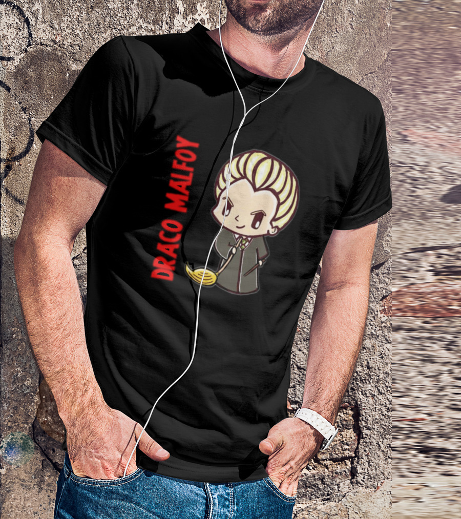 Draco Malfoy Chibi Character With Broom T-Shirt