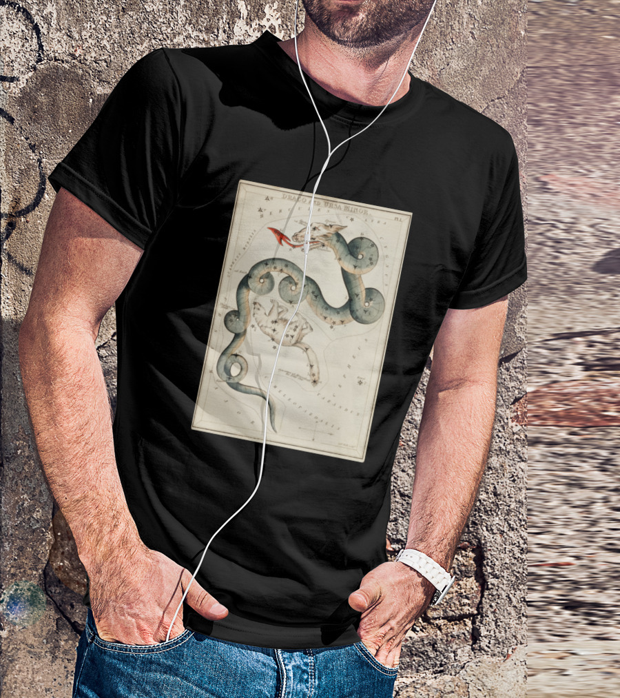 Draco And Ursa Minor Celestial Map T-Shirt