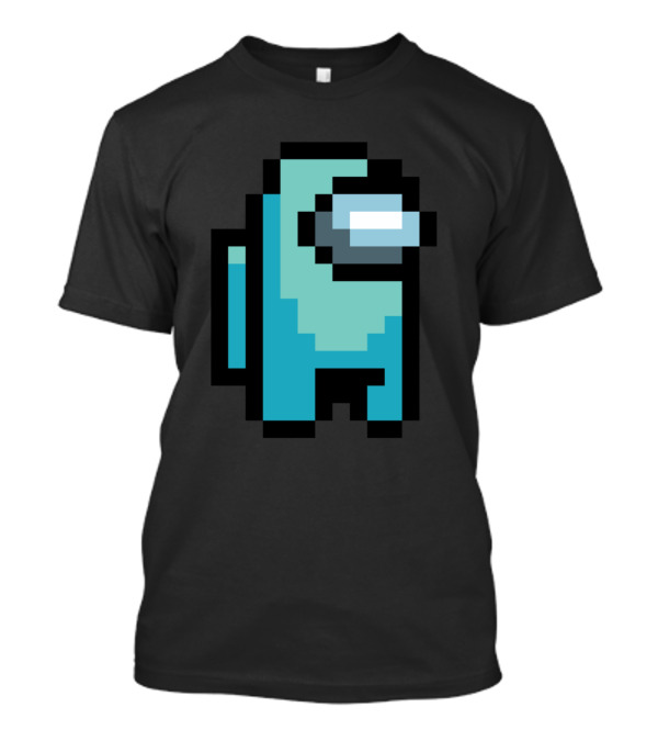 Among Us Cyan Crewmate Pixel T-Shirt