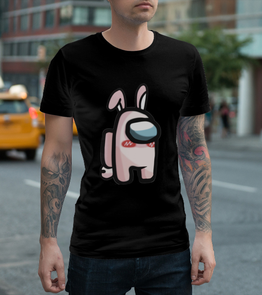 Among Us Bunny Costume Blush Fanart T-Shirt