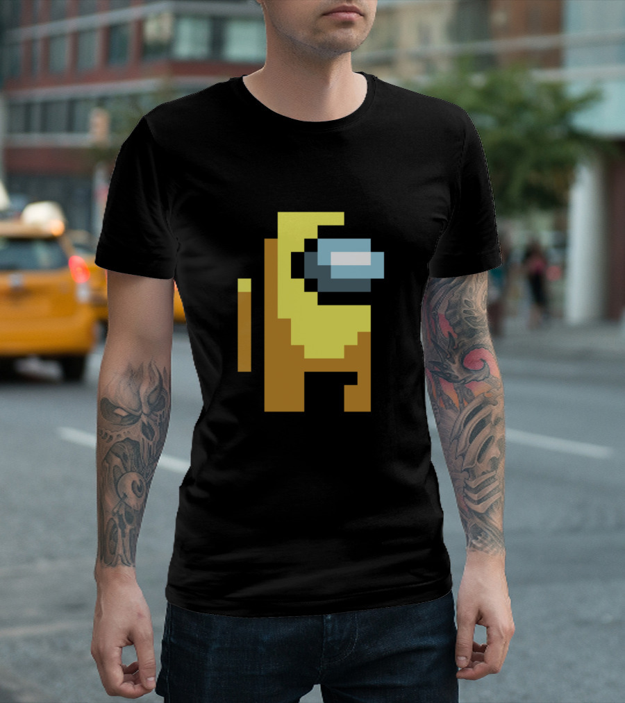 Among Us Yellow Character Pixel Art Crewmate T-Shirt