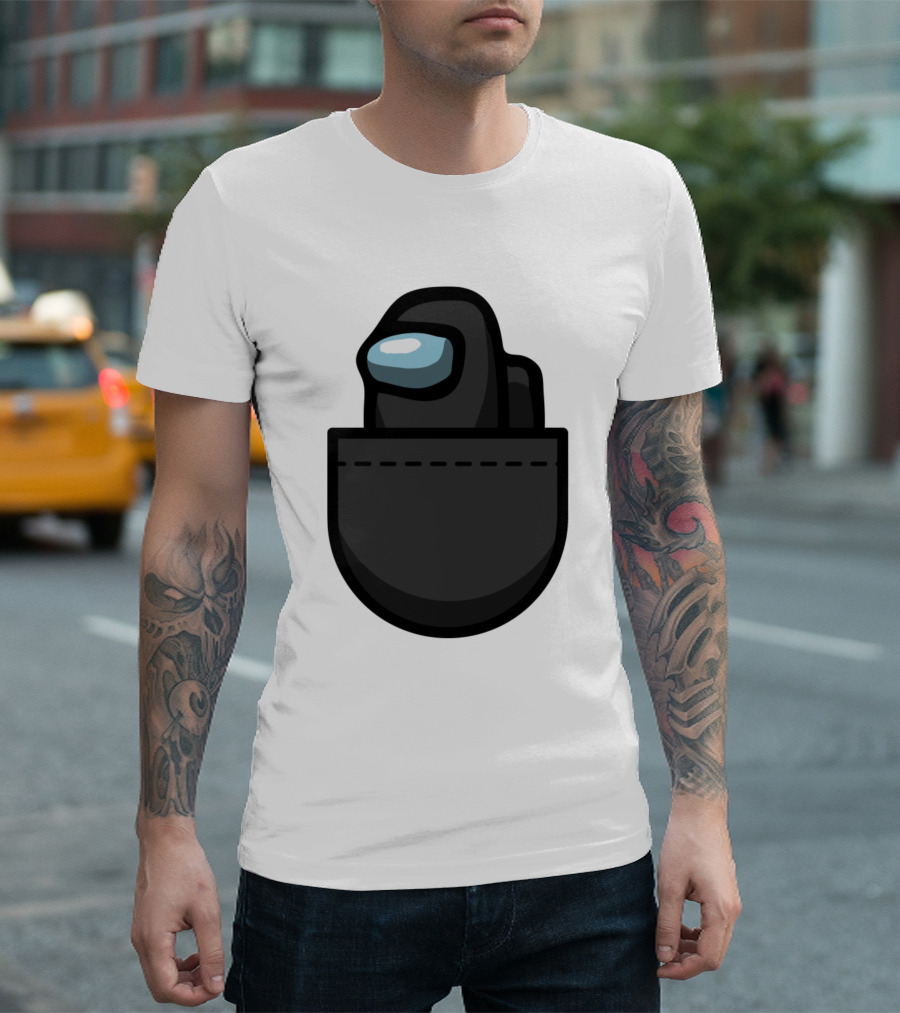 Black Crewmate Among Us Pocket T-Shirt