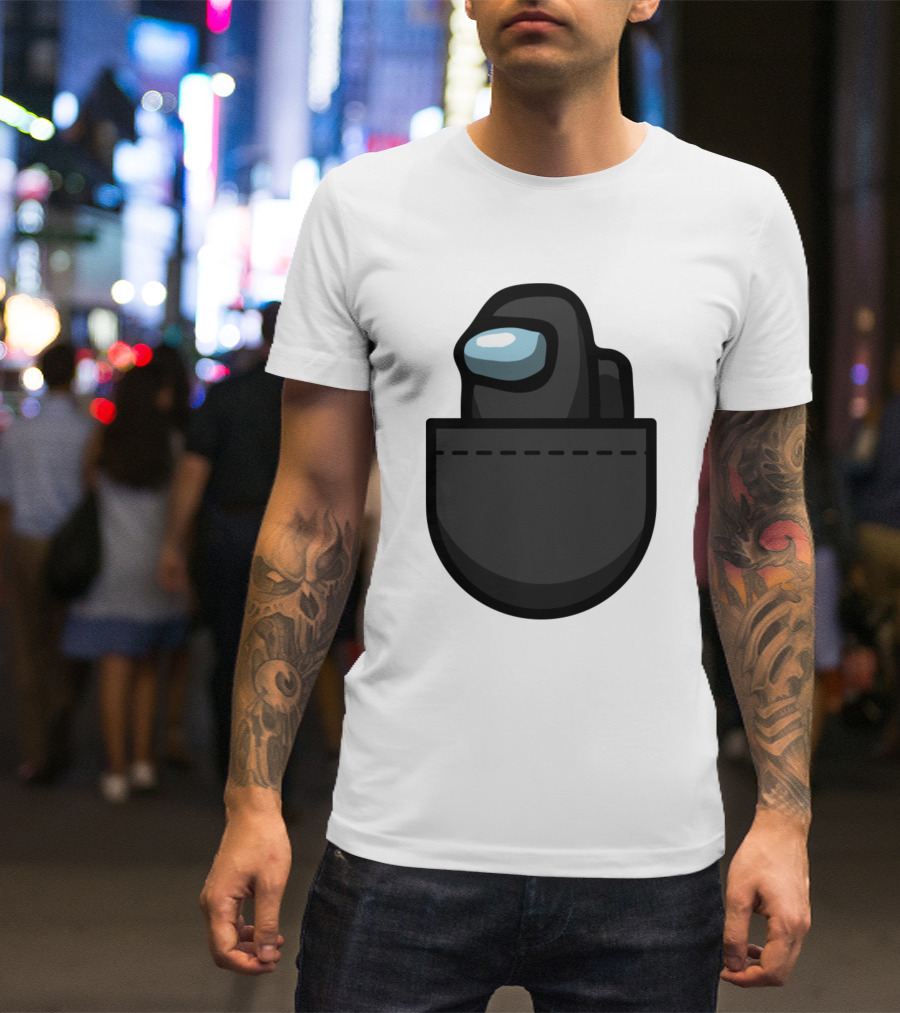 Black Crewmate Among Us Pocket T-Shirt