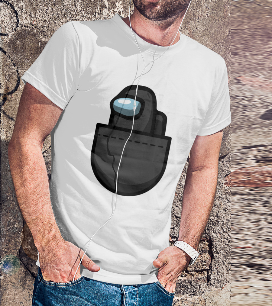 Black Crewmate Among Us Pocket T-Shirt