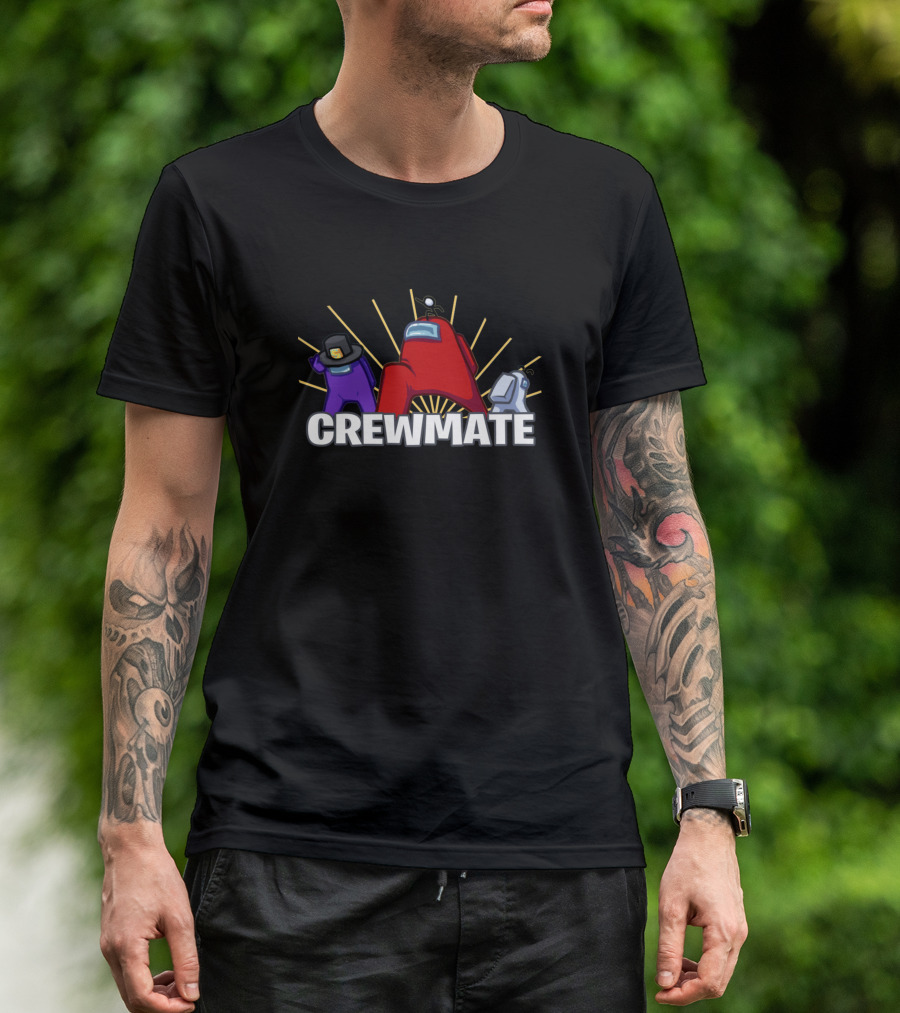 Crewmate Characters With Hats And Sunburst Among Us2uprx T-Shirt