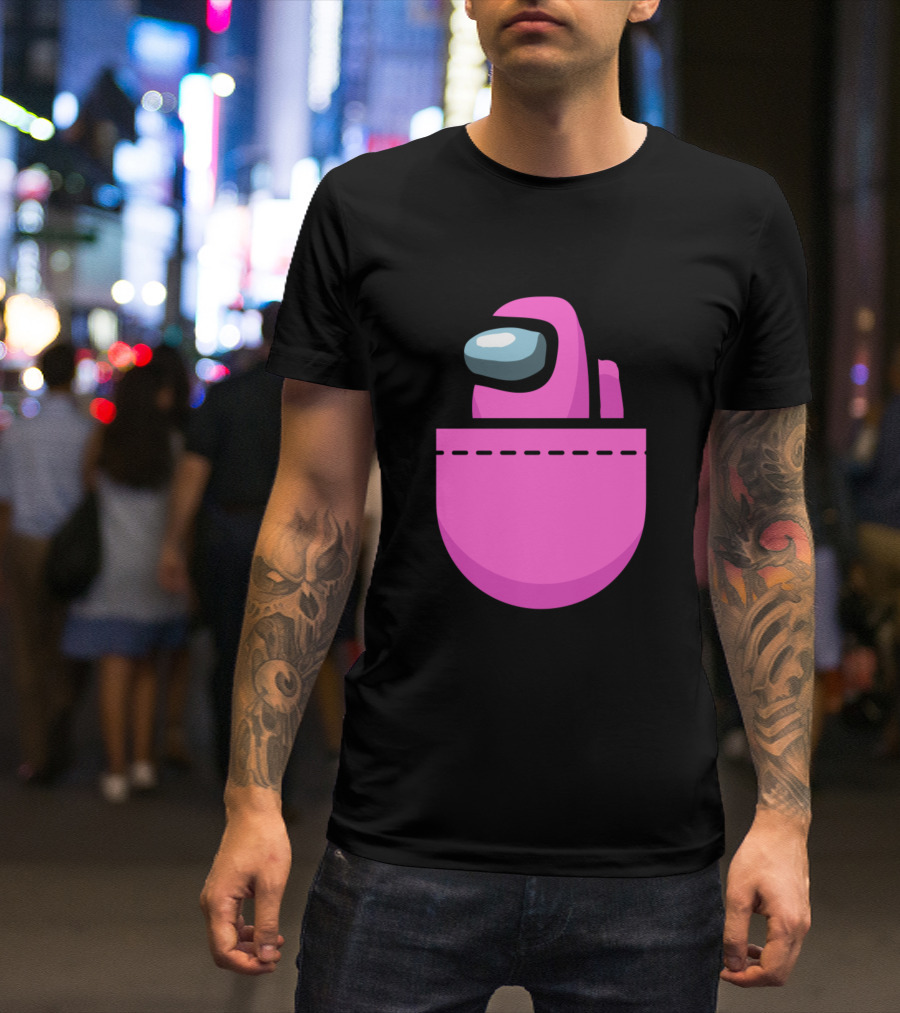 Among Us Pink Crewmate Pocket T-Shirt