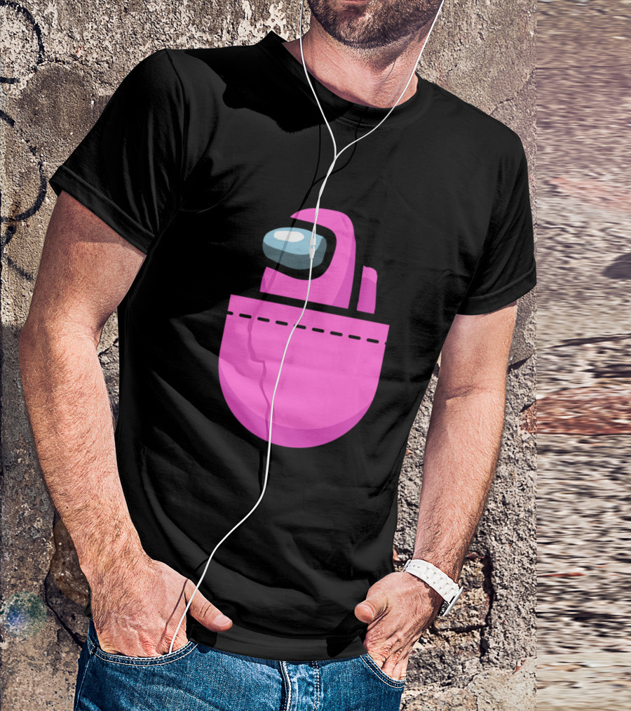 Among Us Pink Crewmate Pocket T-Shirt