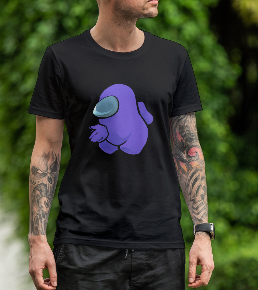 Sus Purple Crewmate Gaming Character T-Shirt