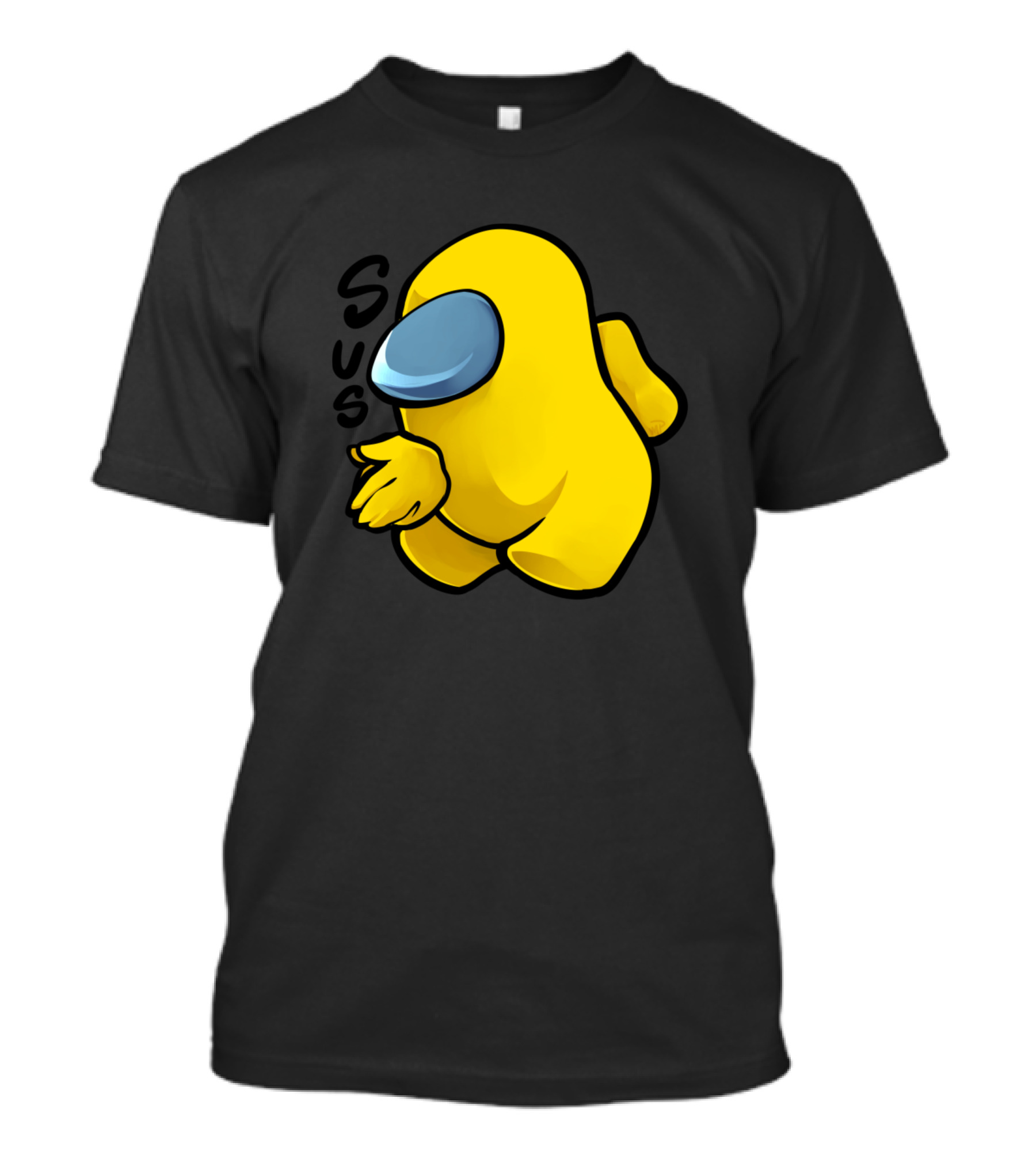 Sus Yellow Among Us Character T-Shirt