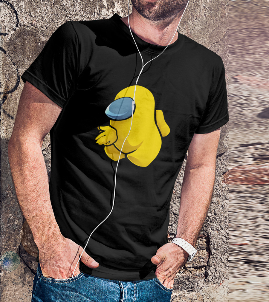 Sus Yellow Among Us Character T-Shirt