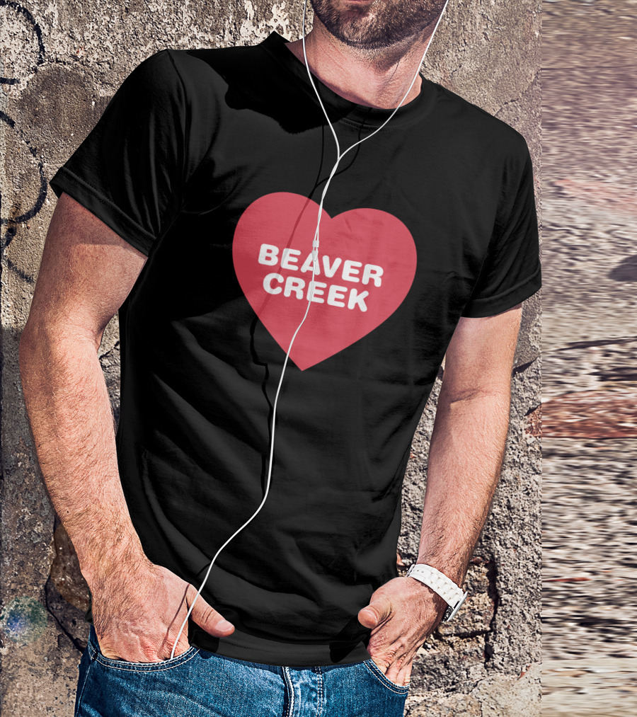 Beaver Creek Red Heart Bold Font T-Shirt