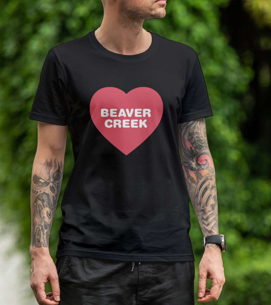 Beaver Creek Red Heart Bold Font T-Shirt