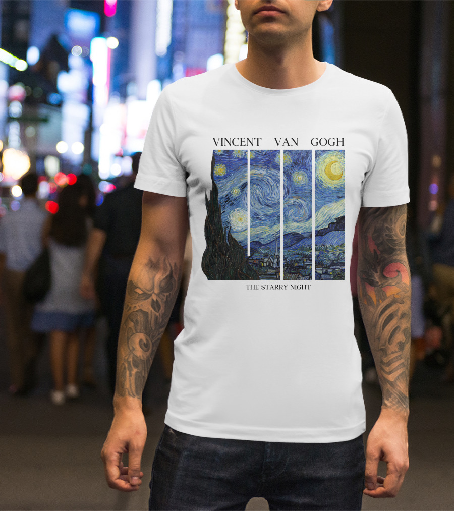 Vincent Van Gogh The Starry Night Quadrant Series T-Shirt