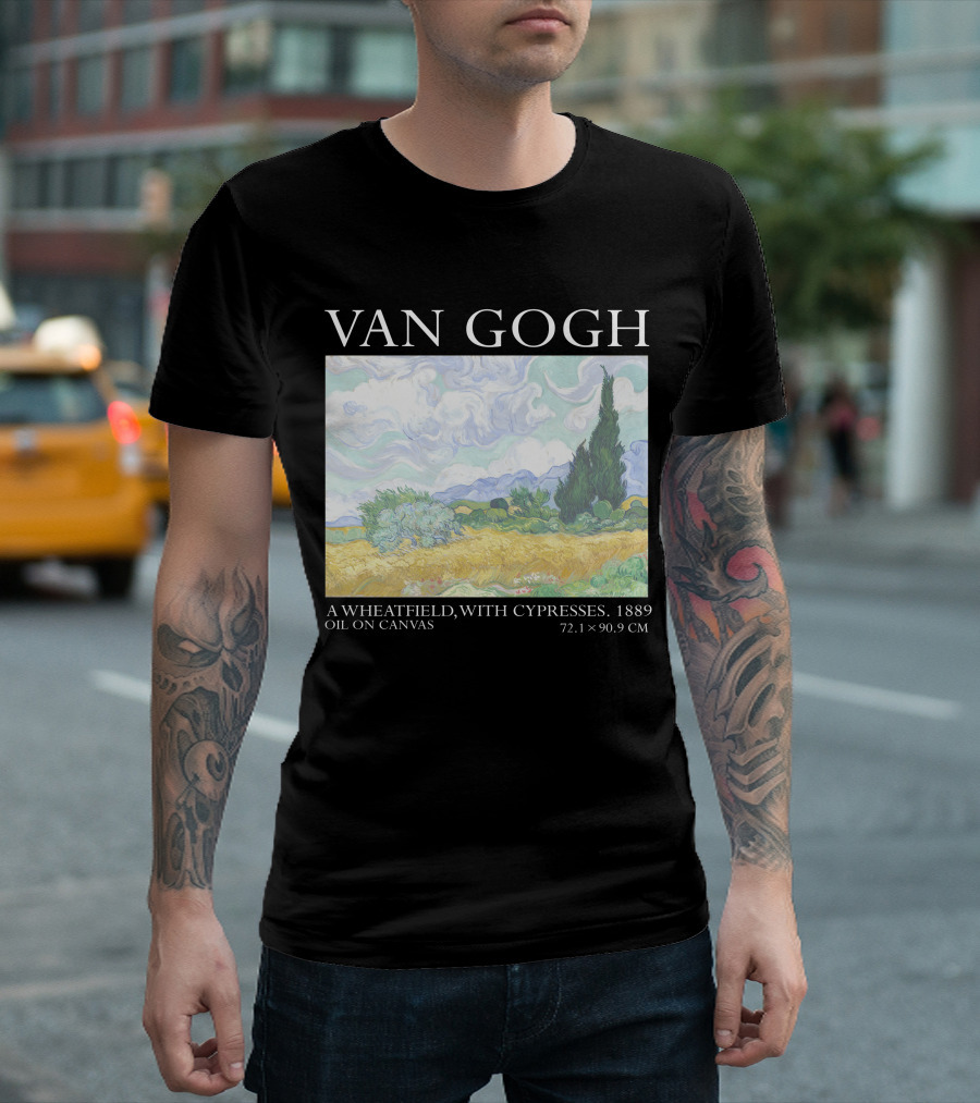 Van Gogh Wheatfield With Cypresses 1889 Oil on Canvas 72.1 x 90.9 cm T-Shirt