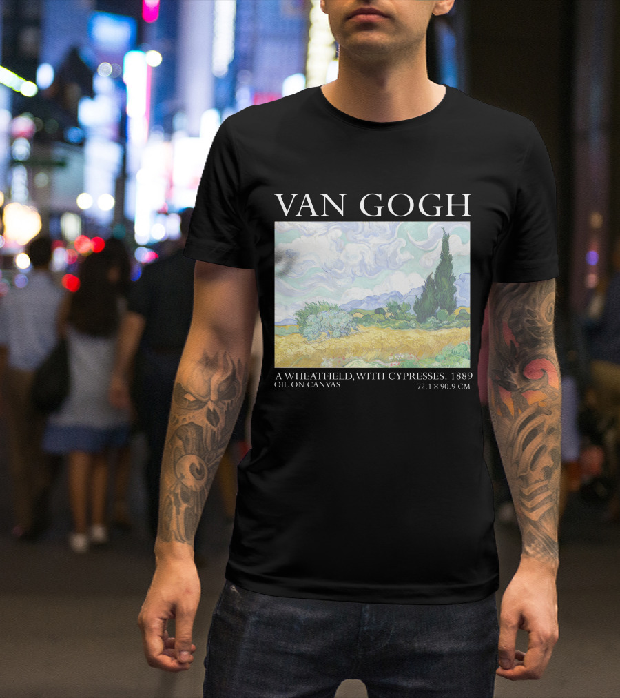 Van Gogh Wheatfield With Cypresses 1889 Oil On Canvas 72.1 X 90.9 Cm T-Shirt