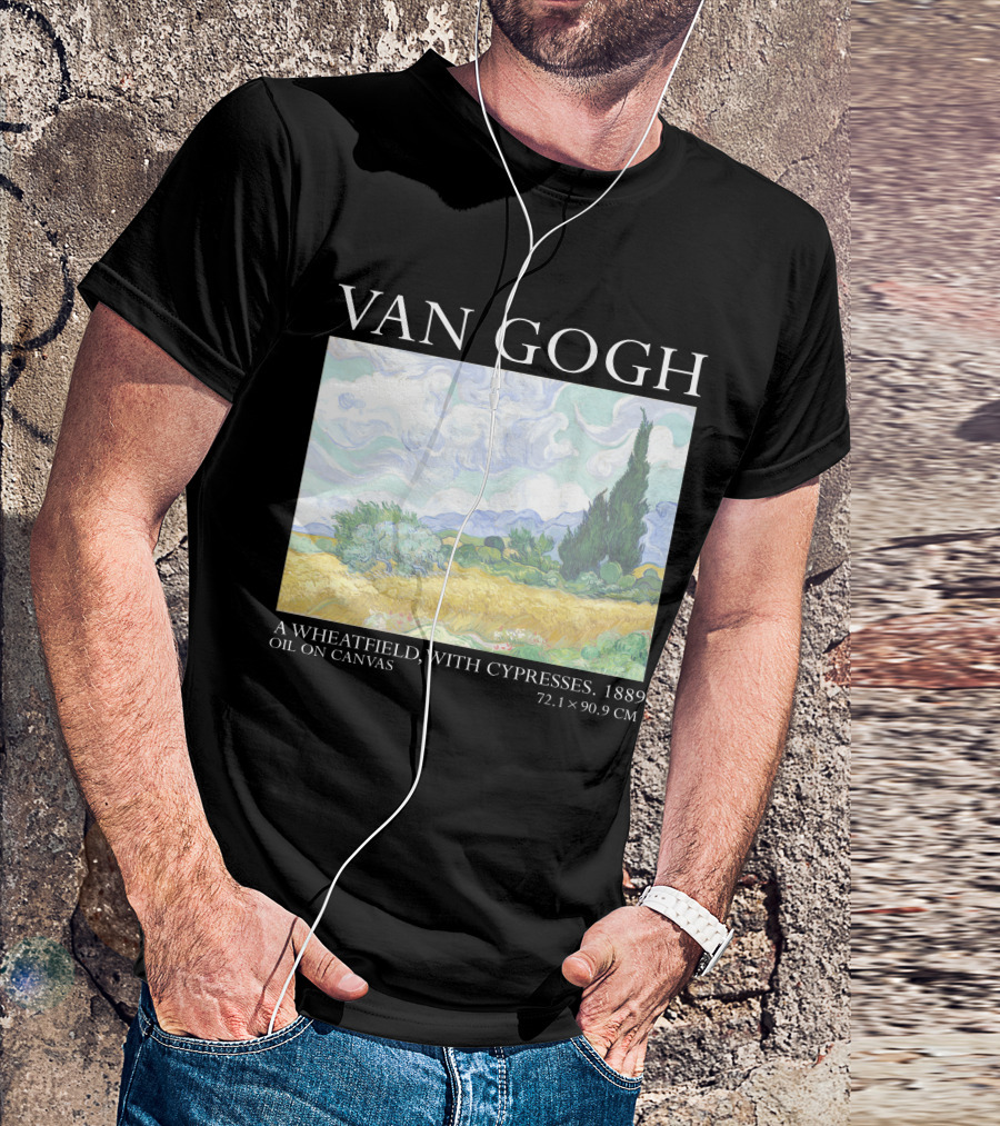 Van Gogh Wheatfield With Cypresses 1889 Oil On Canvas 72.1 X 90.9 Cm T-Shirt