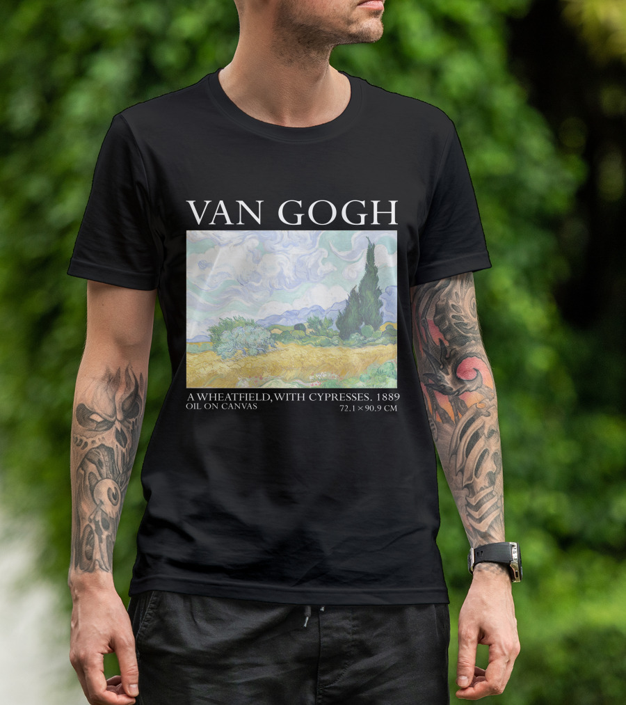Van Gogh Wheatfield With Cypresses 1889 Oil On Canvas 72.1 X 90.9 Cm T-Shirt