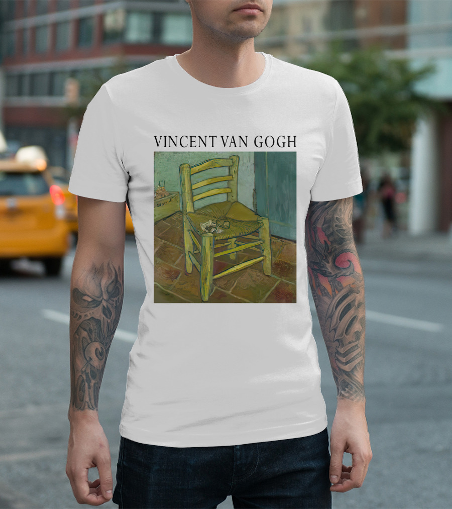 Vincent Van Gogh Wooden Chair with Pipe and Letters T-Shirt