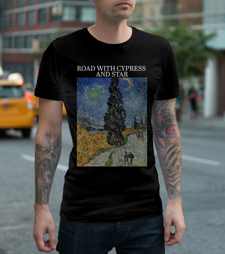 Vincent Van Gogh Road With Cypress And Star T-Shirt