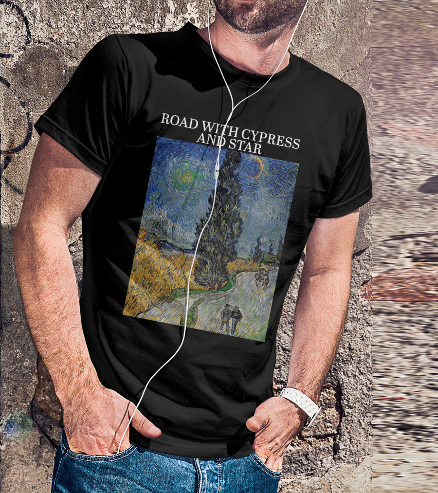 Vincent Van Gogh Road With Cypress And Star T-Shirt
