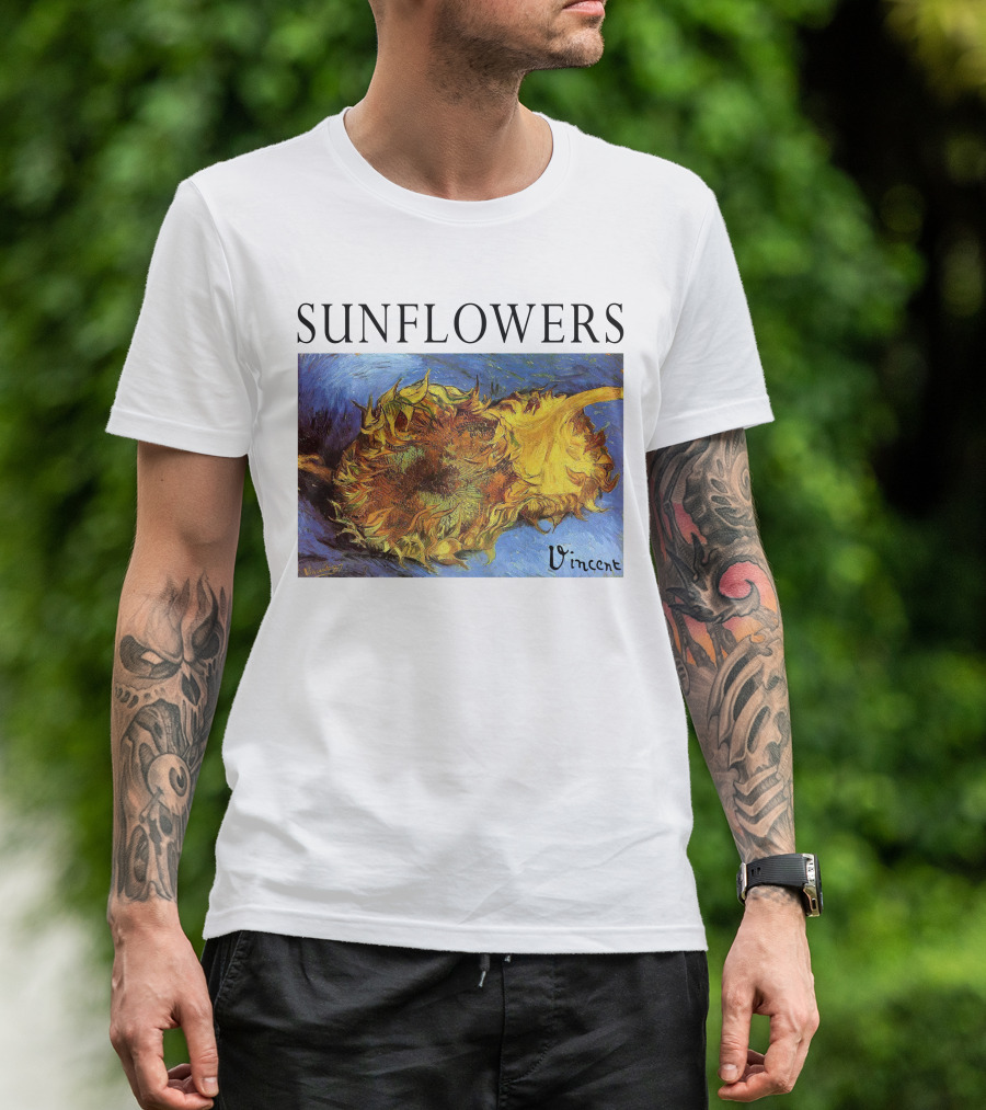 Sunflowers Vincent Van Gogh Painting Vincent Signature T-Shirt