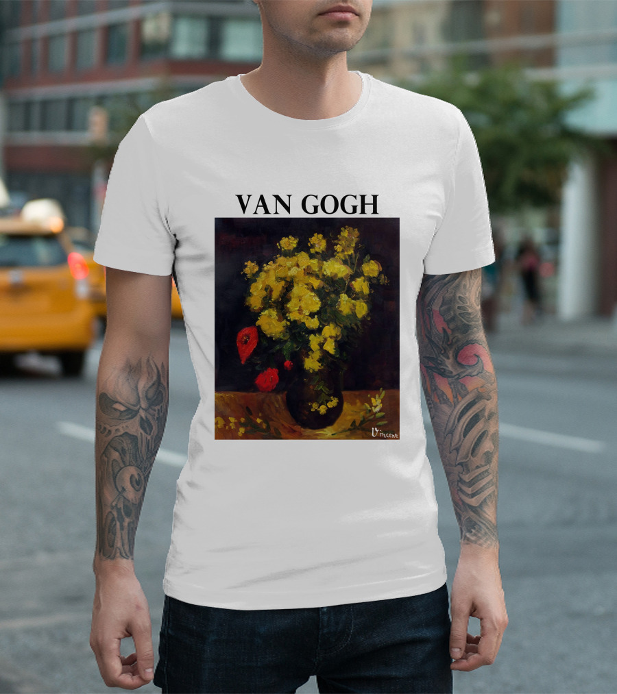 Van Gogh Flowers Red and Yellow Bouquet Vincent T-Shirt
