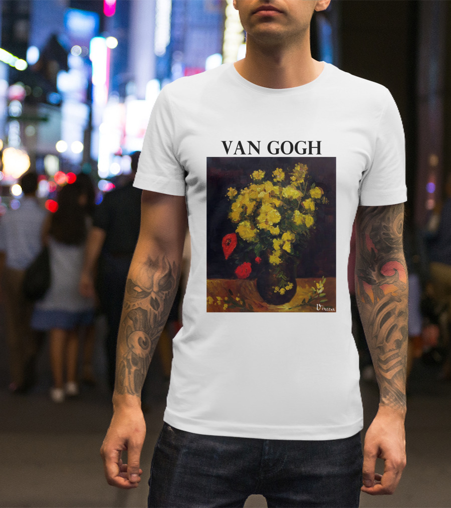Van Gogh Flowers Red And Yellow Bouquet Vincent T-Shirt