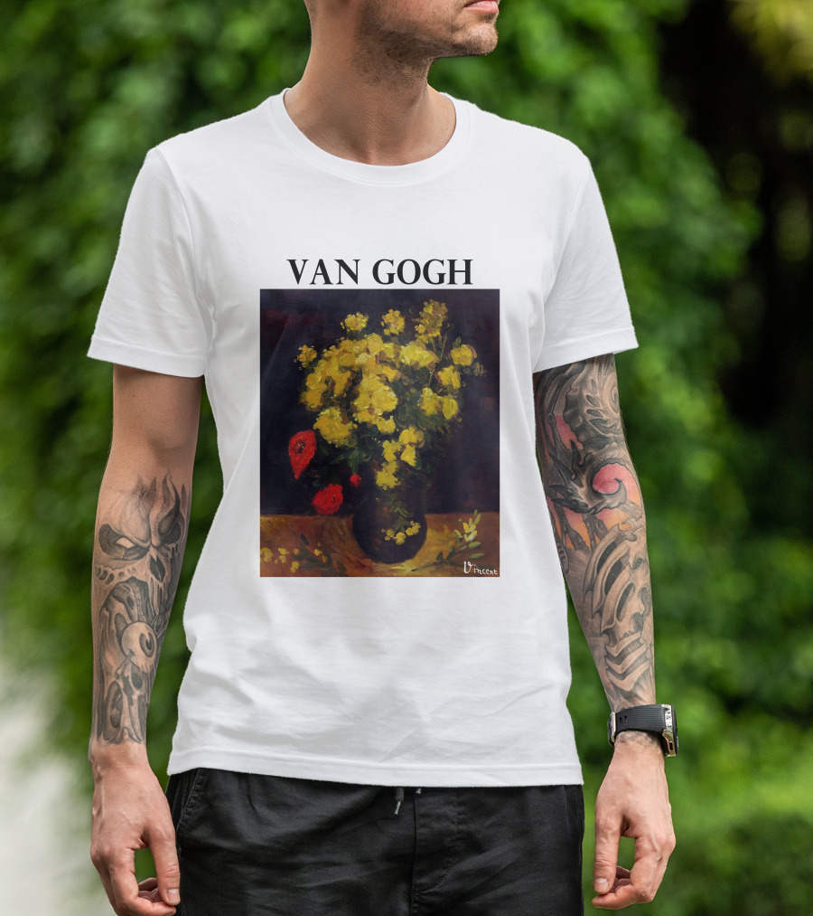 Van Gogh Flowers Red And Yellow Bouquet Vincent T-Shirt