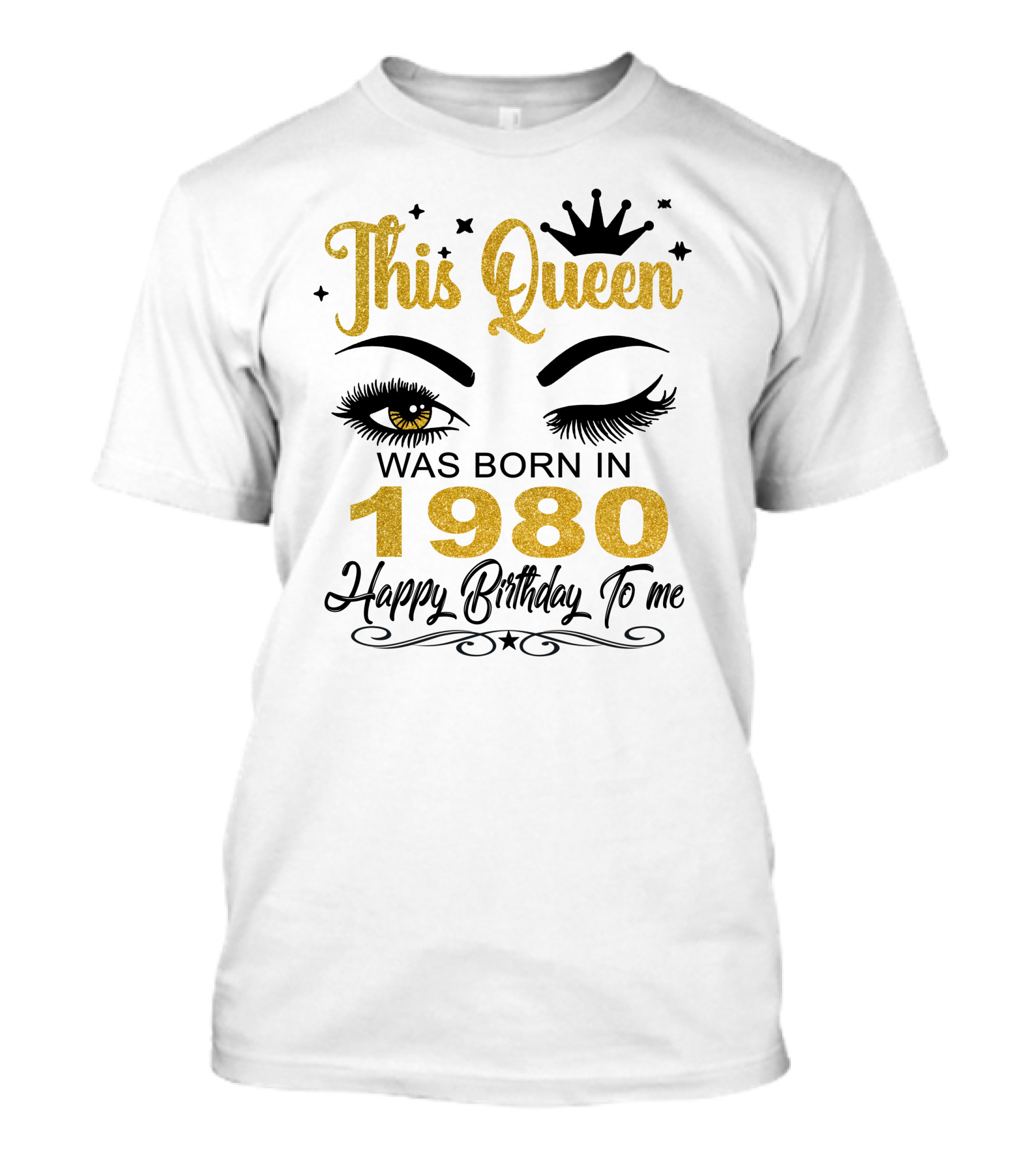 This Queen Was Born In 1980 Happy Birthday To Me T-Shirt