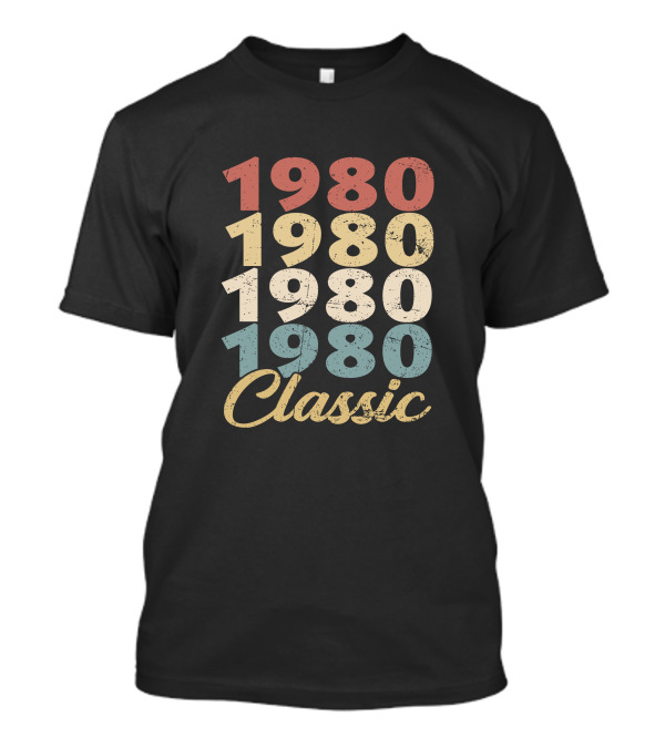 1980 Classic Retro 4-Color T-Shirt