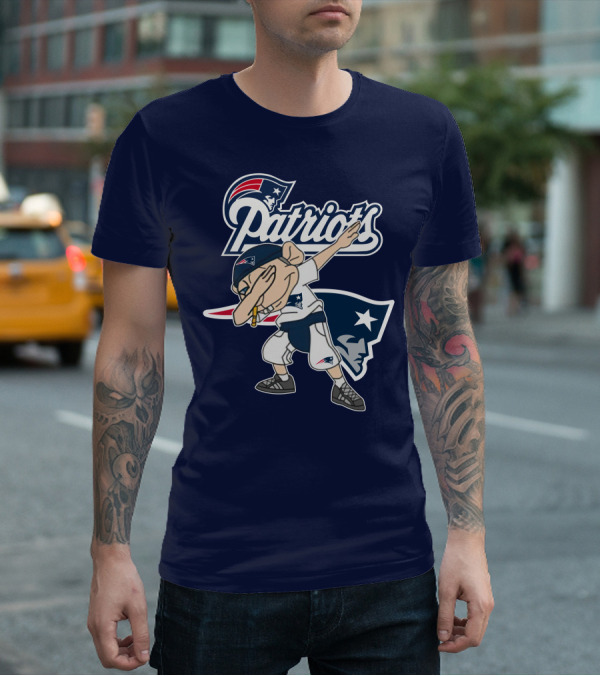 Patriots Dab Logo With Mascot And New England Patriot T-Shirt