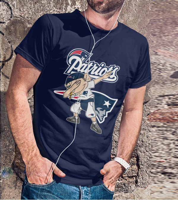 Patriots Dab Logo With Mascot And New England Patriot T-Shirt