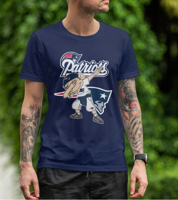 Patriots Dab Logo With Mascot And New England Patriot T-Shirt