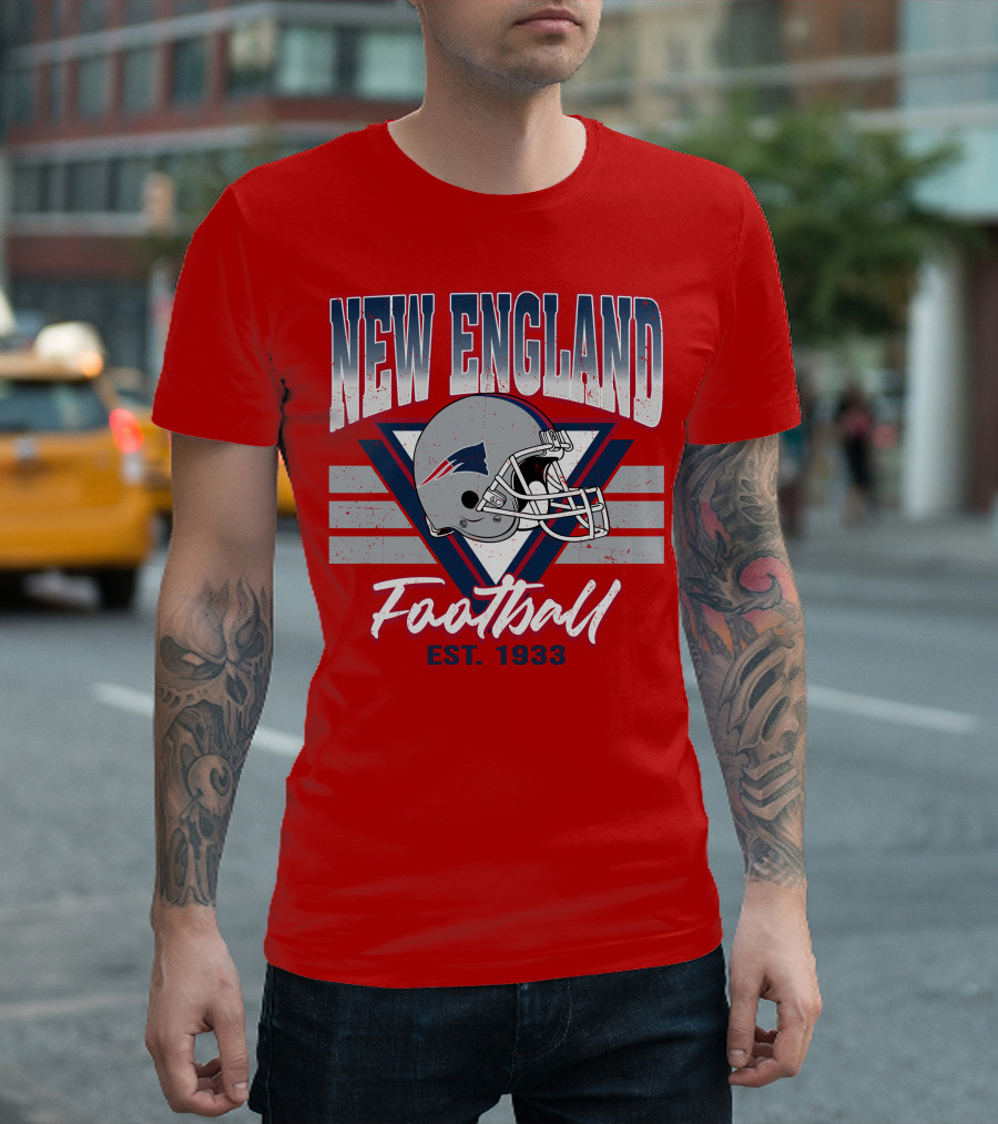New England Patriots Football Helmet Est. 1933 T-Shirt