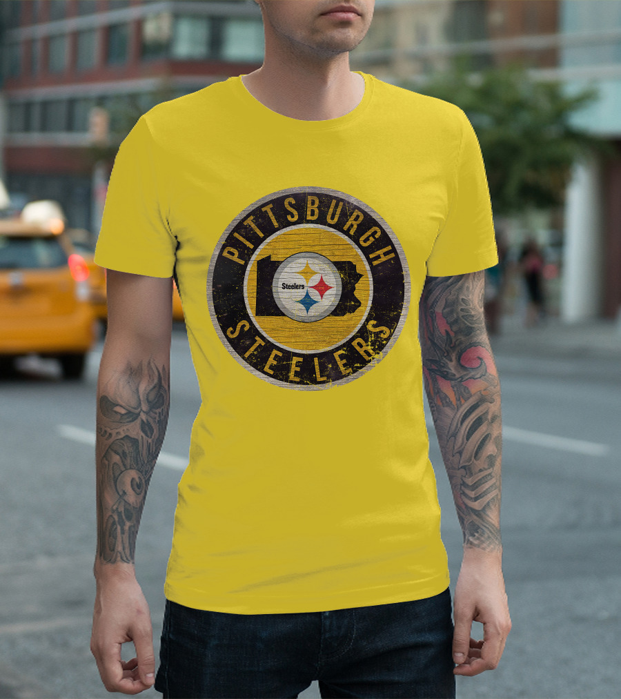 Pittsburgh Steelers Pennsylvania State Logo Circle T-Shirt