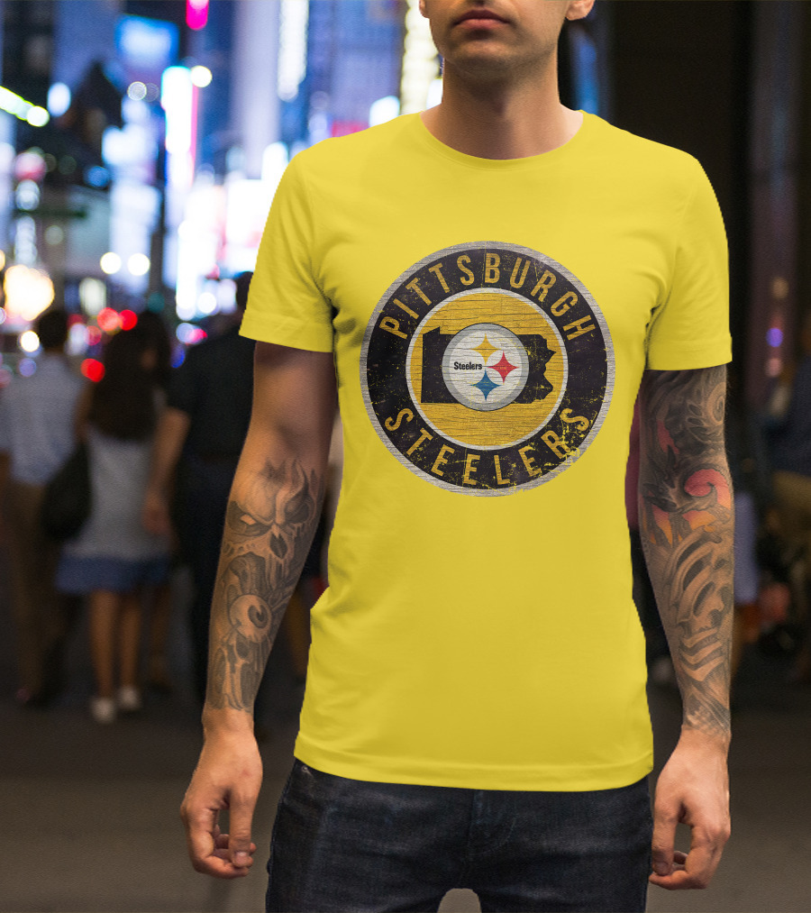 Pittsburgh Steelers Pennsylvania State Logo Circle T-Shirt