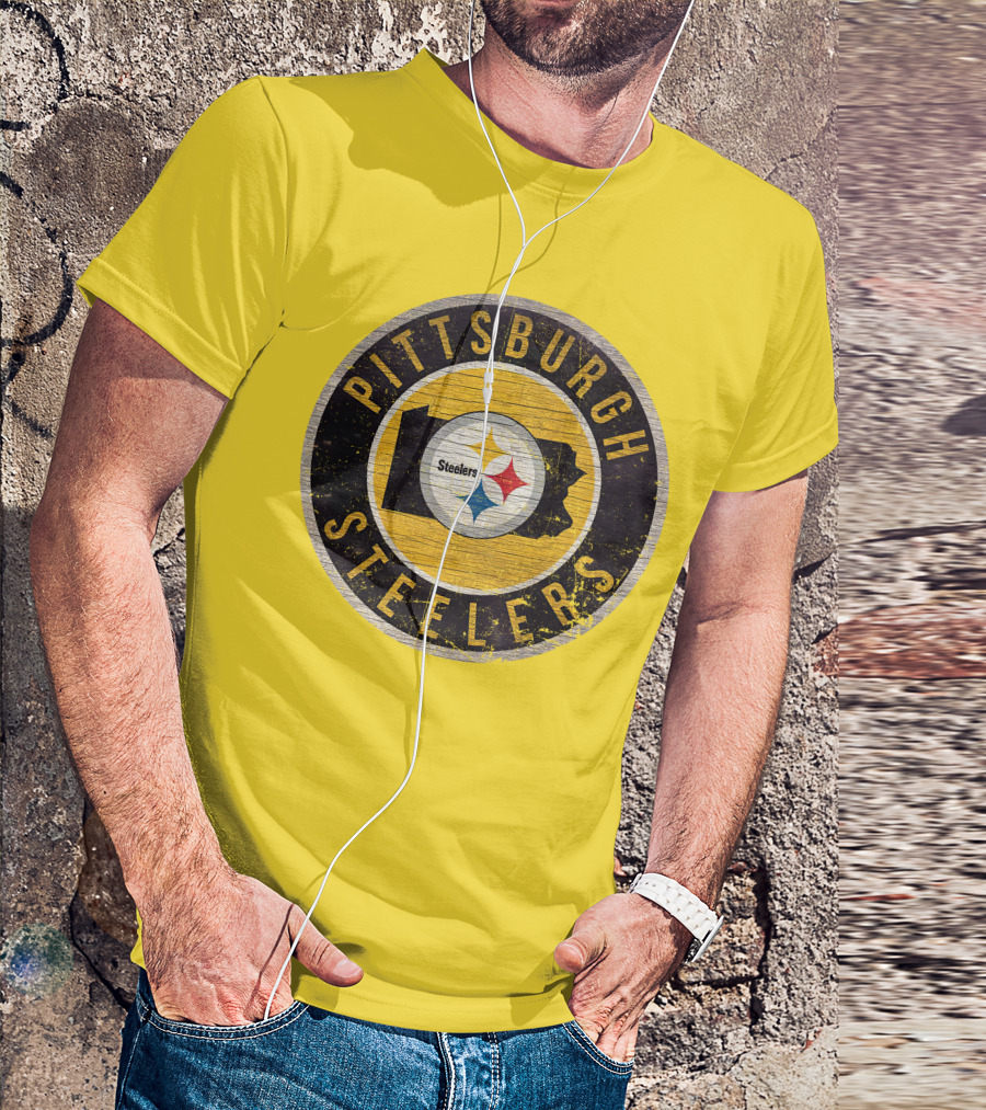 Pittsburgh Steelers Pennsylvania State Logo Circle T-Shirt
