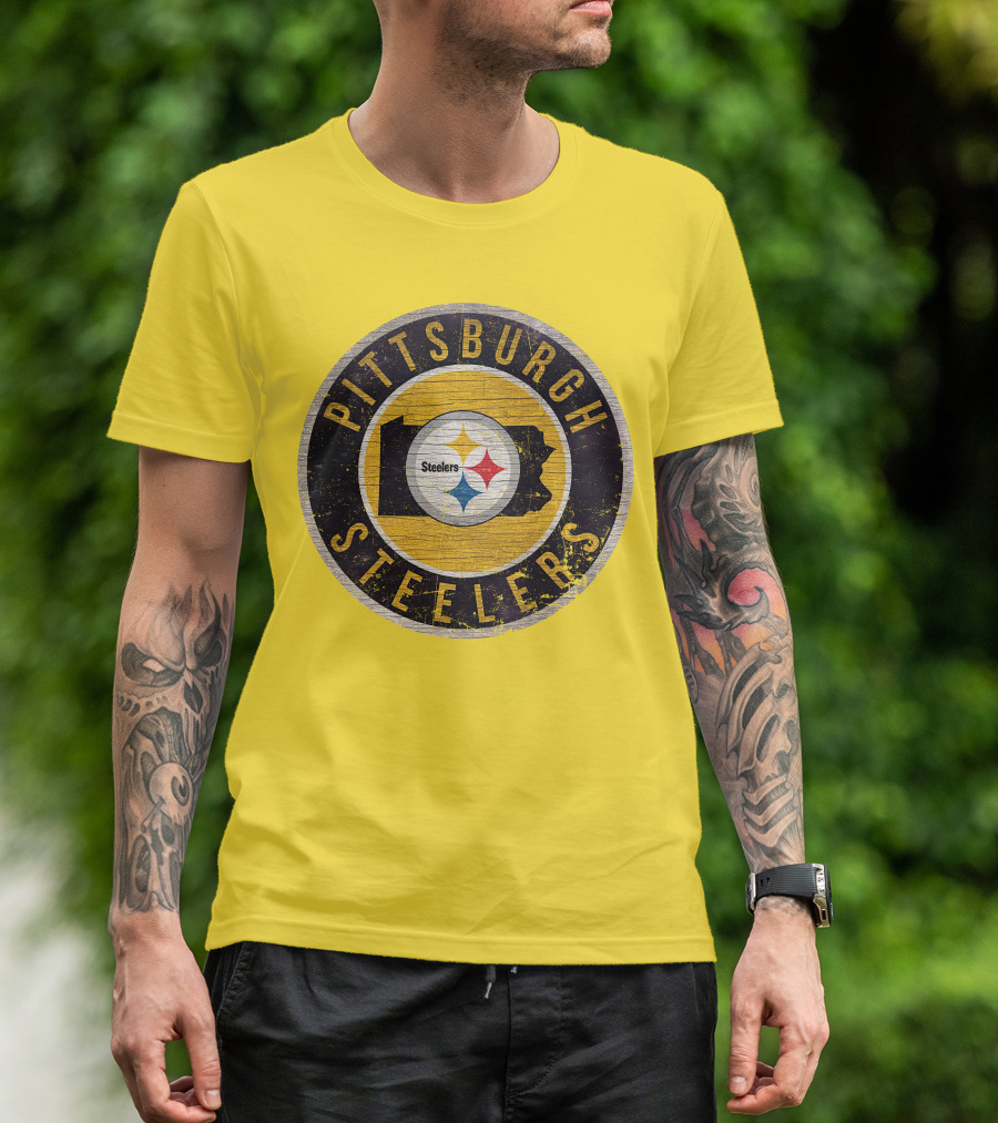 Pittsburgh Steelers Pennsylvania State Logo Circle T-Shirt