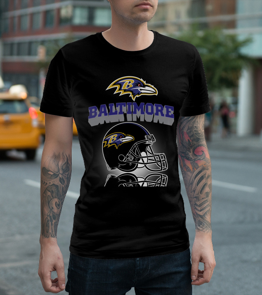 Baltimore Ravens Football Helmet Logo Ravens Head T-Shirt