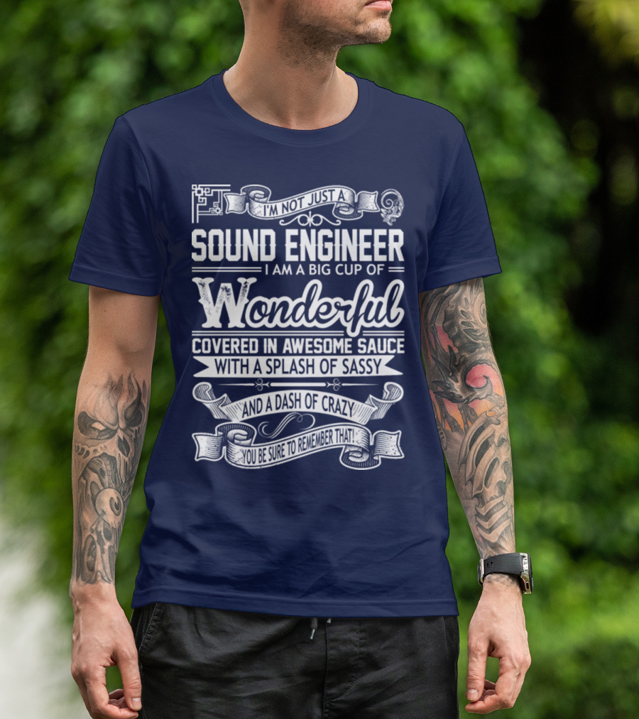 I'm Not Just A Sound Engineer I Am A Big Cup Of Wonderful Covered In Awesome Sauce With A Splash Of Sassy And A Dash Of Crazy You Be Sure To Remember That T-Shirt