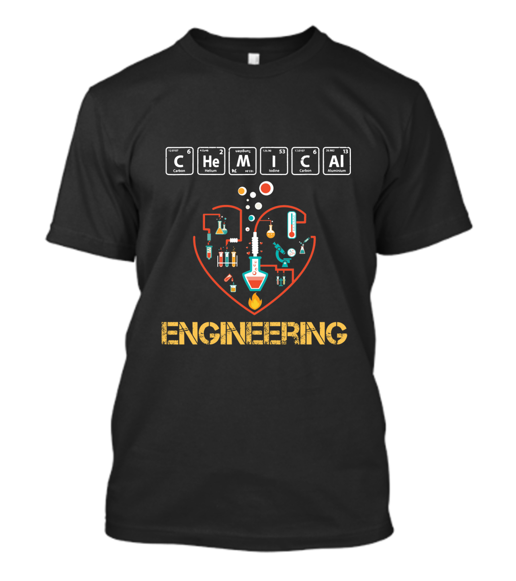 Chemical Engineering Heart Elements Science Tools T-Shirt