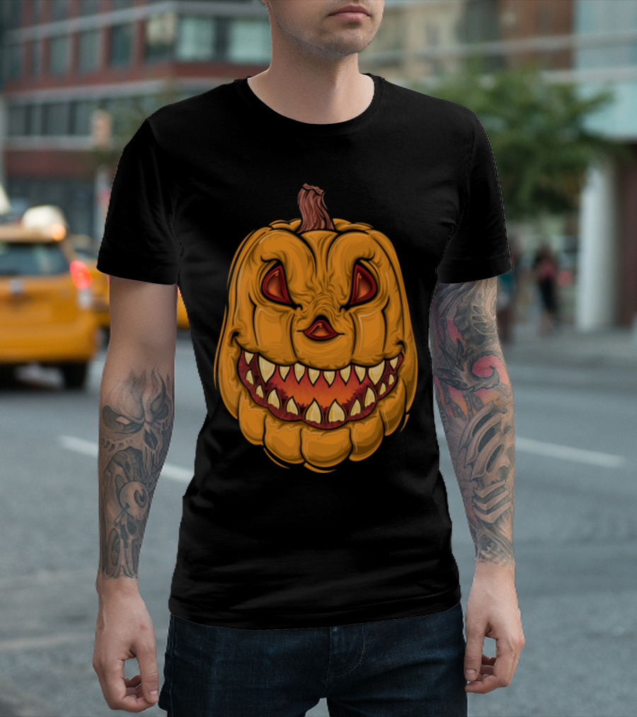 Evil Smiling Pumpkin Face for Halloween T-Shirt