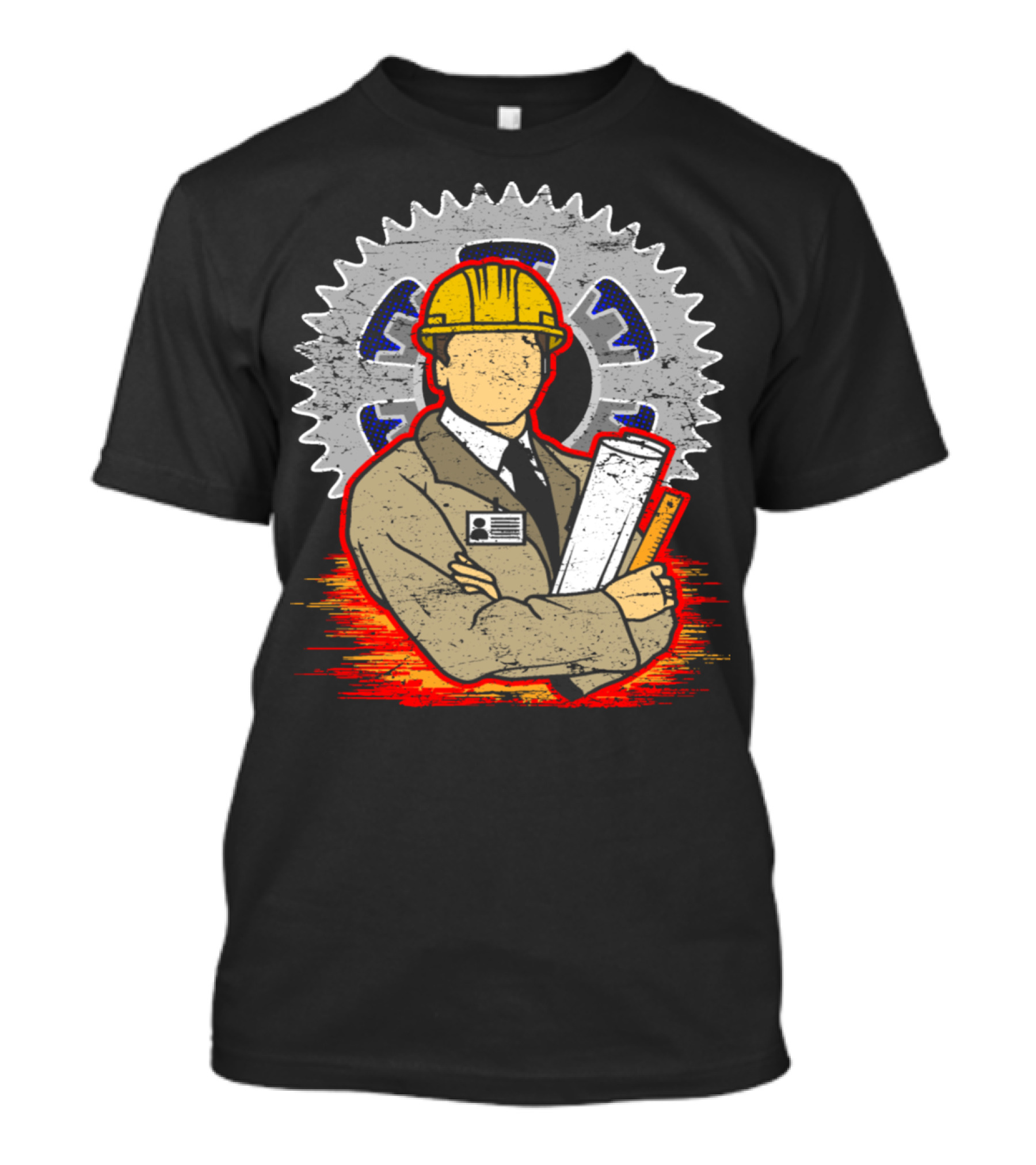 Engineer Profession Occupation Job Industrial Gear Background T-Shirt