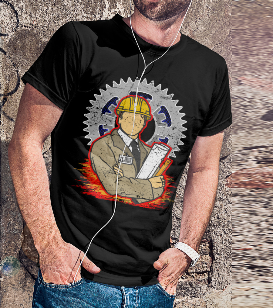 Engineer Profession Occupation Job Industrial Gear Background T-Shirt