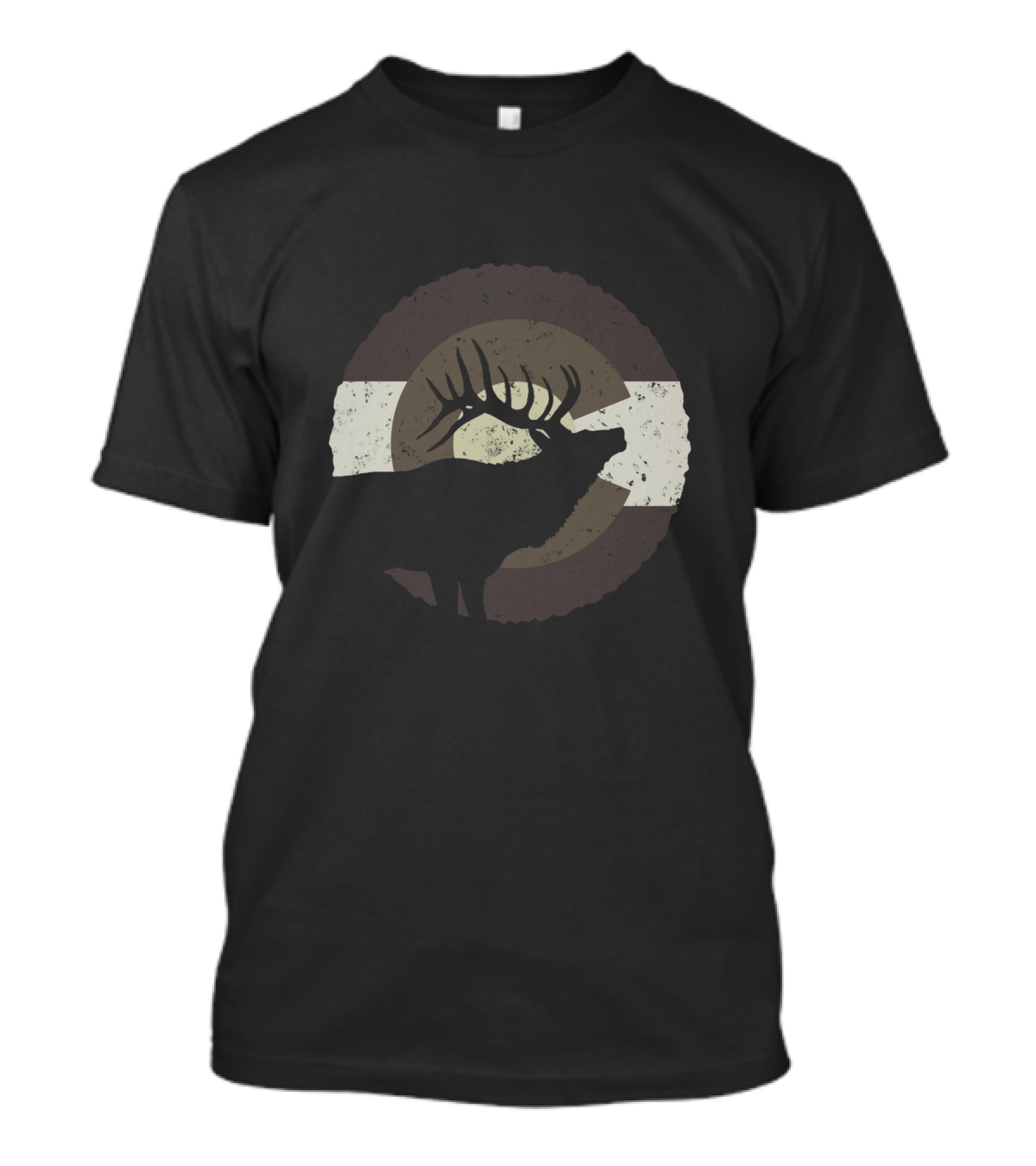 Colorado Elk Hunting CO State Flag T-Shirt