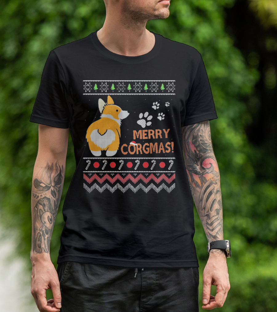 Merry Corgmas Funny Dog Christmas T-Shirt