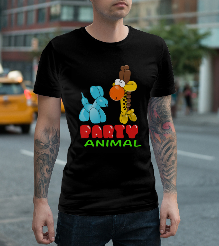 PARTY ANIMAL Balloon Dog Giraffe T-Shirt
