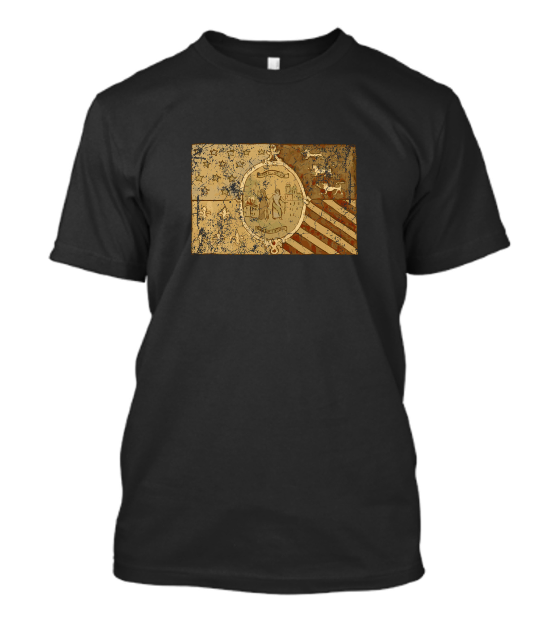 Detroit Vintage Flag Michigan City Emblem Old T-Shirt