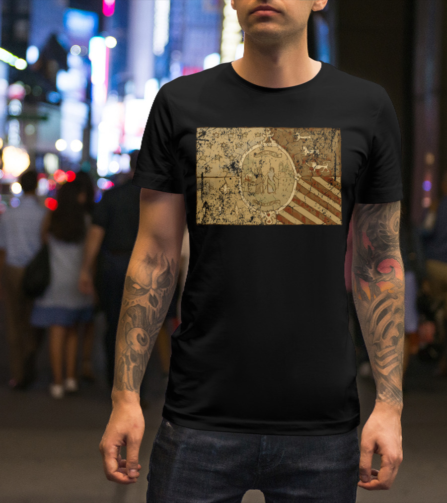 Detroit Vintage Flag Michigan City Emblem Old T-Shirt